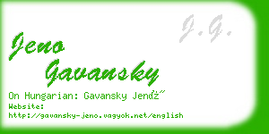 jeno gavansky business card